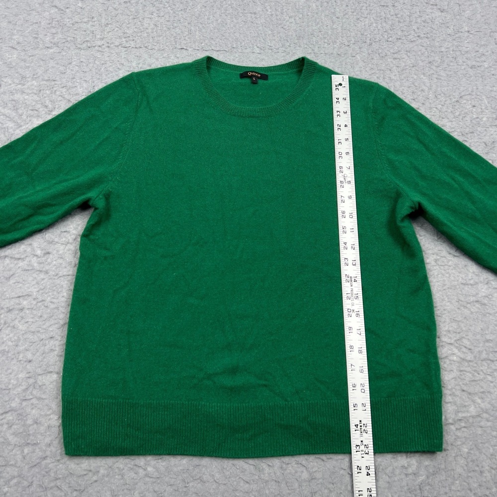Quince Sweater Women's Large Green Mongolian 100% Cashmere Crewneck Pullover Top - Picture 4 of 11